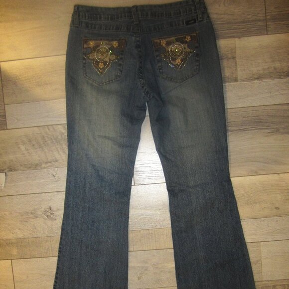 Angels Low Waist Wide Legged Y2K Embroidered Pocket Jeans - Picture 14 of 14